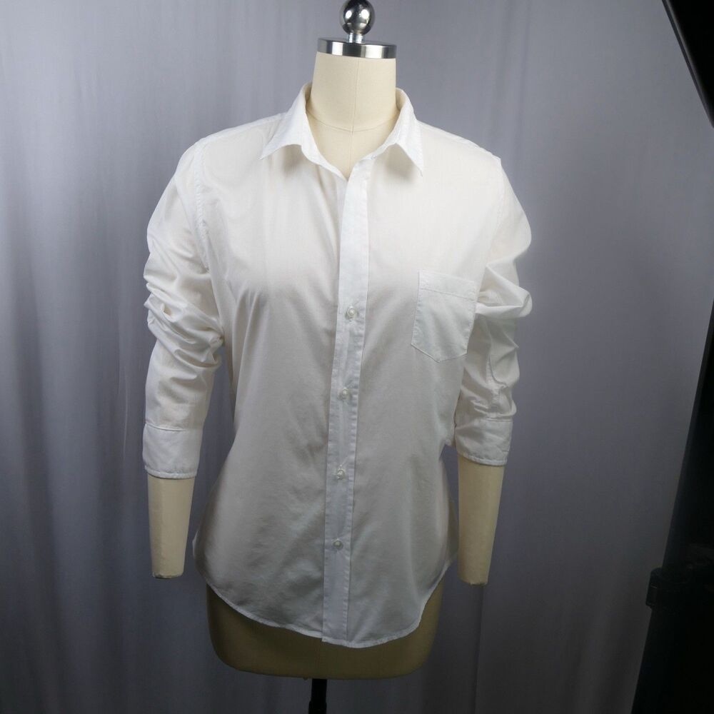 Frank And Eileen Barry Button Up Shirt White 100% Cotton M